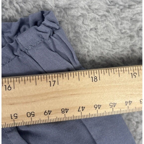 Pure Jill Cropped Wide Leg Pants Prvncl Blue Pull On Elastic Waist Pockets Large - Picture 5 of 9